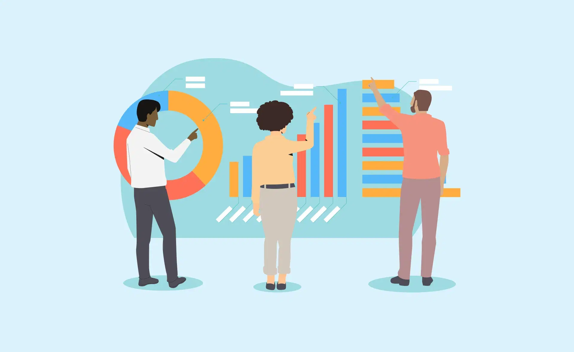 Team analyzing sales data and charts for forecasting. Visual representation of sales forecasting methods to improve business planning.