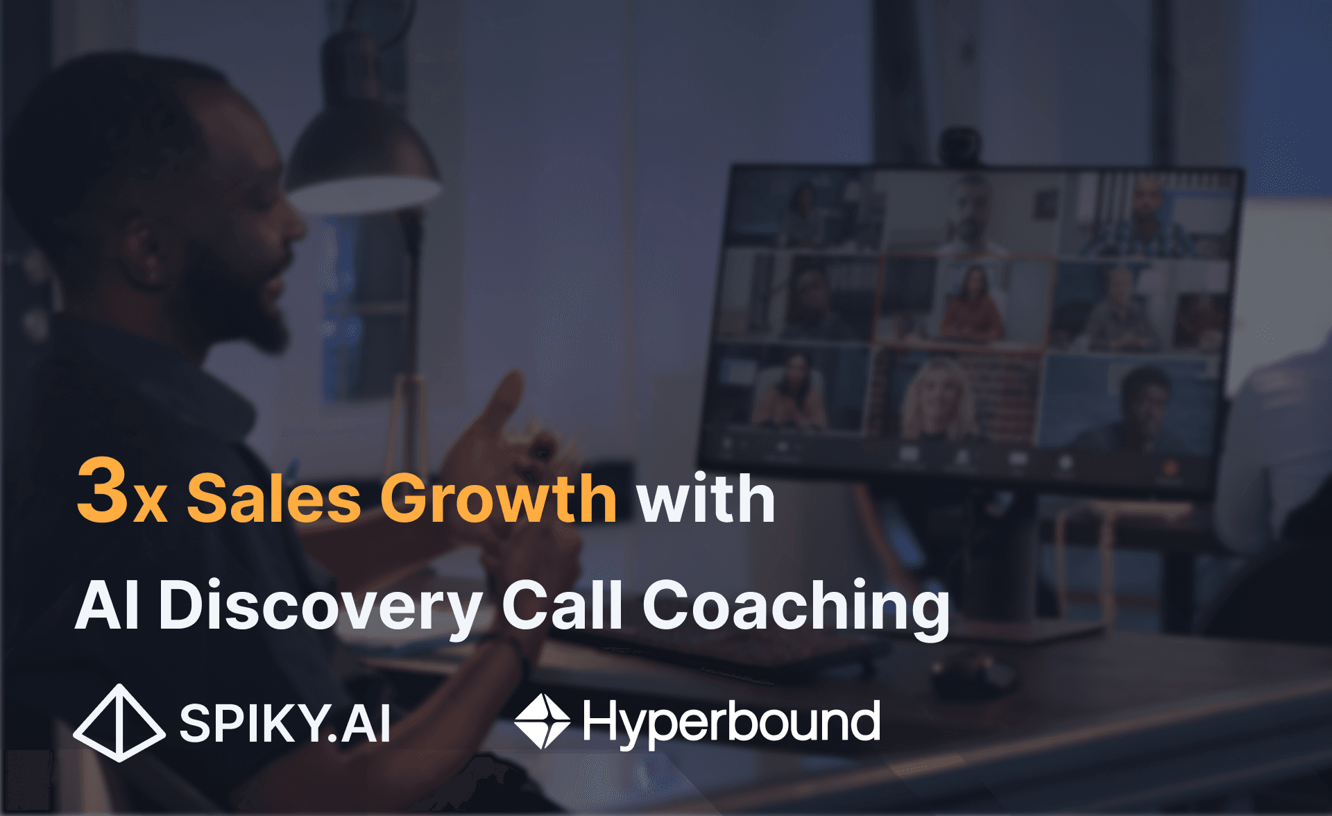 Visual representation of a 3x increase in sales attributed to AI coaching for discovery calls, showcasing growth metrics.