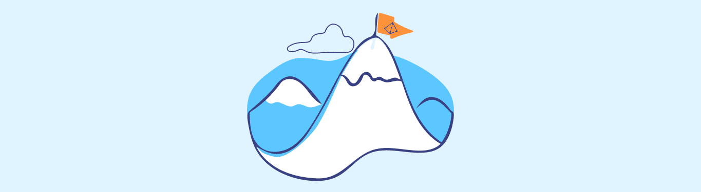 Majestic mountain peak proudly displaying a flag, symbolizing success and determination amidst a scenic landscape.