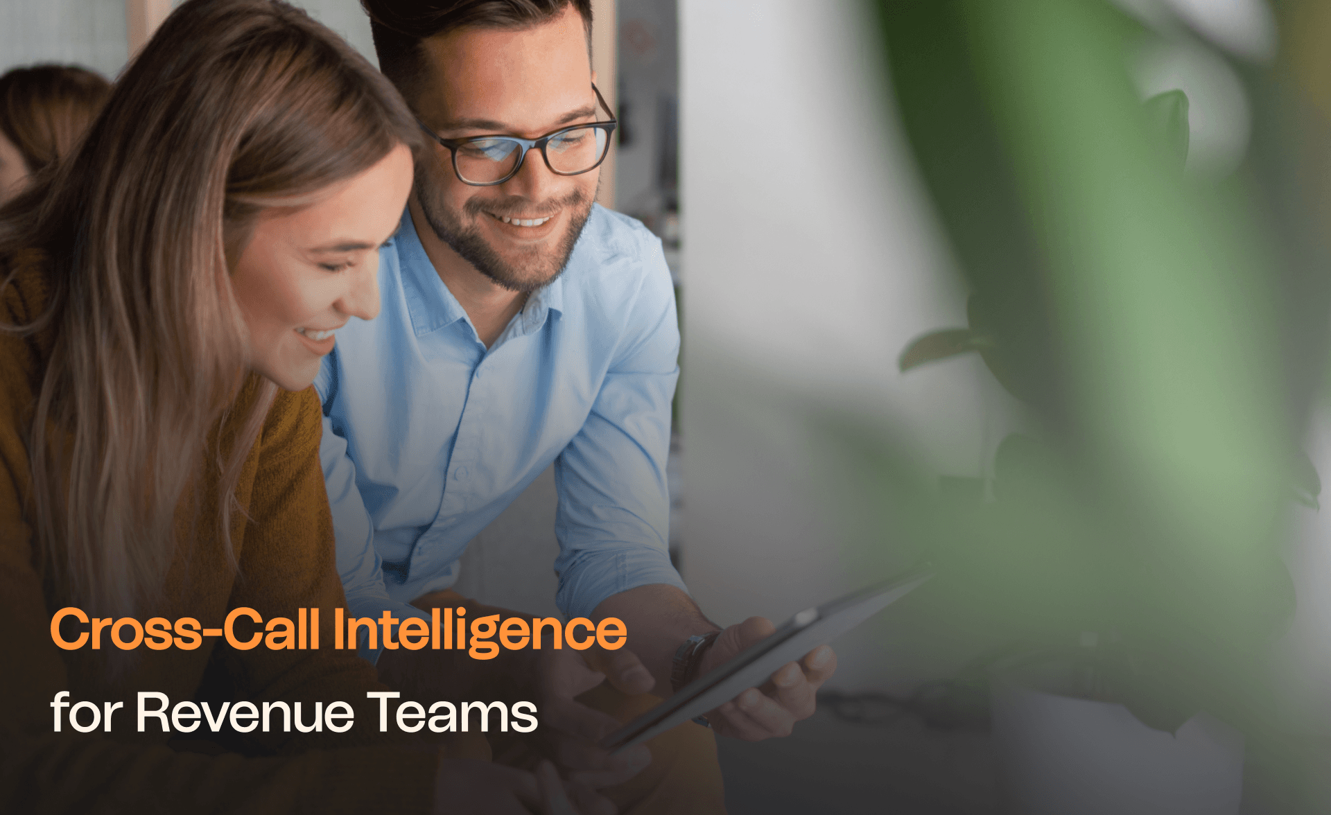 Revenue team reviewing sales insights together using cross-call intelligence