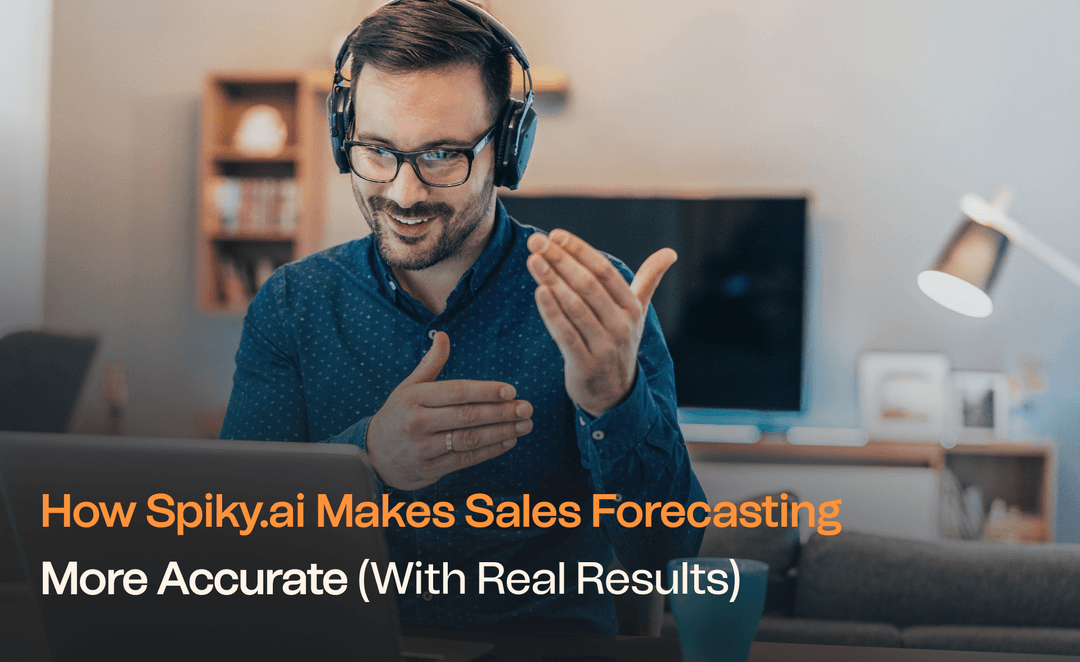 Sales professional on a video call using Spiky.ai to improve sales forecasting accuracy with real-time conversation intelligence and CRM-driven insights.