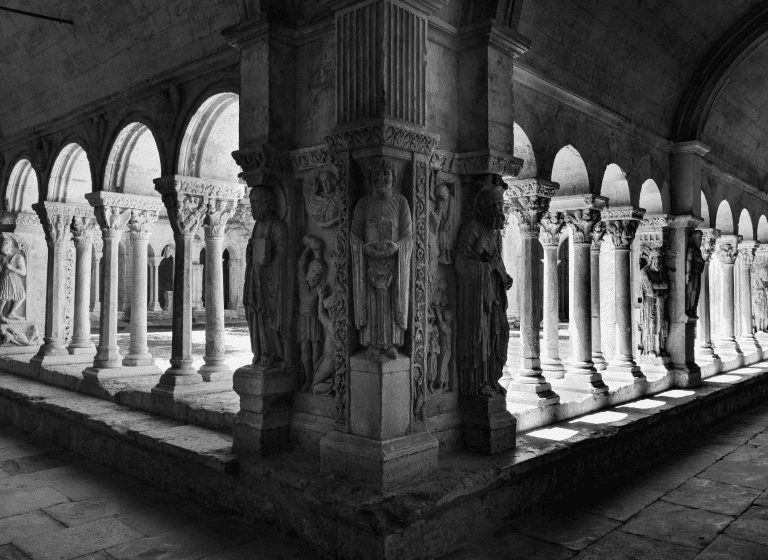 Majestic church interior with grand columns and arches. Embrace excellence: Take pride in your work and find and fix any issues.